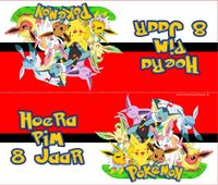 Printable print-bestand maak zelf je traktatie snoepzak label etiket Pokemon