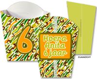 Traktatie doosje zelf maken printable McDonalds frietbakje Zebra panterprint groen