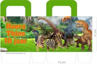 Maak zelf je traktatie zakje print-bestand printable Dino dinosaurus