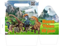 Traktatie zelf maken printable print-bestand uitdeelbox happy meal kids box Dino