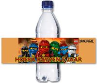 Waterfles wikkel etiket zelf maken printable print bestand Lego Ninjago
